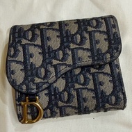 🔥大降價 Dior 蒙田三折短夾 經典 Oblique 老花 滿版 帆布 拼皮 金 D 扣 復古 優雅 法式 小香風 精品 女夾 二手