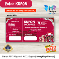 Cetak Kupon Doorprize Hadiah 17 Agustus Free Desain / Kupon Jalan Sehat / Kupon HUT RI / Kupon Lomba