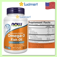 Viên uống Omega-3 Fish Oil 1000mg Now Foods hũ 30 viên / 100 viên nang mềm [Hàng Mỹ]