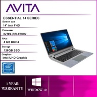 AVITA ESSENTIAL 14" LAPTOP (INTEL CELERON N4000 / 4GB / 128GB SSD / W10 HOME ) (NE14A2MYC-431) [100% ORIGINAL]