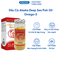 Viên uống dầu cá Alaska Deep Sea Fish Oil -3 (Nu-Health) hỗ trợ tim mạch tăng cường thị lực (lọ 100