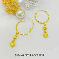 Subang Ring Gantung Love Emas 916