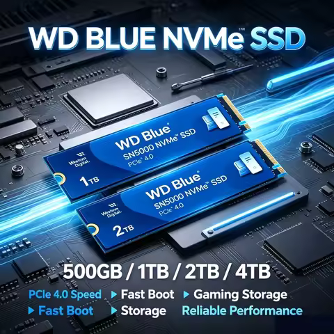 WD Blue SN5000 M.2 2280 PCIe Gen4 NVMe SSD,1TB/2TB Options, High Speed Storage for Gaming Desktop, L
