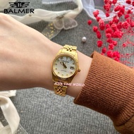 [Original] Balmer 8203L GP-1 Small Sapphire Women Watch with White dial and Gold Stainless Steel