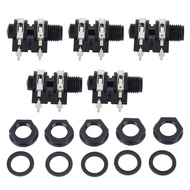 MY-Fast Delivery 5Pcs 6.35mm 4P Stereo Socket 6.5mm Input Stable Transmission Easy Operation for Mic