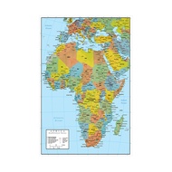 POSSBAY Poster Painting Wall Art Travel Gifts for Home Office Classroom Africa Map Political Distrib