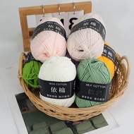 Ready Stock 1-60 High Quality Soft Warm DIY MILK COTTON WOOL 4-PLY 50g Benang Kait Milk Yarn 4ply Kn