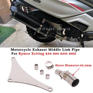 Slip On For Kymco Xciting 250 300 250i 300i Motorcycle Exhaust Escape System Modified Muffler 51mm Middle Link Pipe Stai