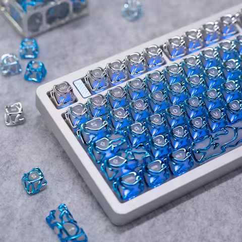 XVX Blue Venom Keycap Set ABS+PC Pink Gradient Costom Key Cap DIY Keyboard Keys 61/120-key