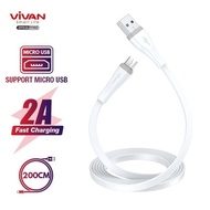 ND922 Kabel Data Vivan SM200s 2A Android Micro USB 200cm