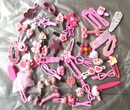 Set 50 kẹp tóc màu hồng mix nhiều mẫu dễ thương cho bạn nữ và bé gái