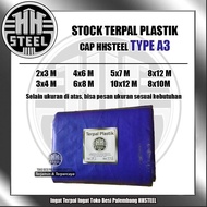A3 PLASTIC TARPAULIN SILVERbiru SIZE 3 X 4 METERS HH STEEL BRAND (Thin)