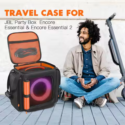 For JBL Partybox Encore Essential 2 Portable Speaker Dust Case with Mic Pocket Double-Sided Speaker 