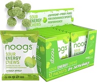 Noogs Sour Energy Gummies, Apple Wicked, Electrolyte Energy Gummies, Alternative to Running Gels wit