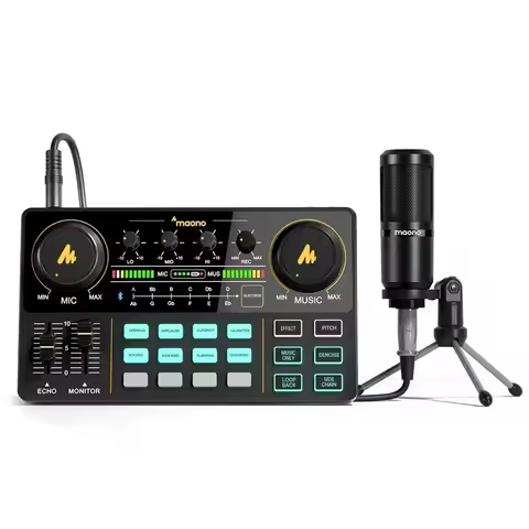 In stock MAONOCASTER Professional Condenser Studio Microphone With Audio Interface Earphone for Broa
