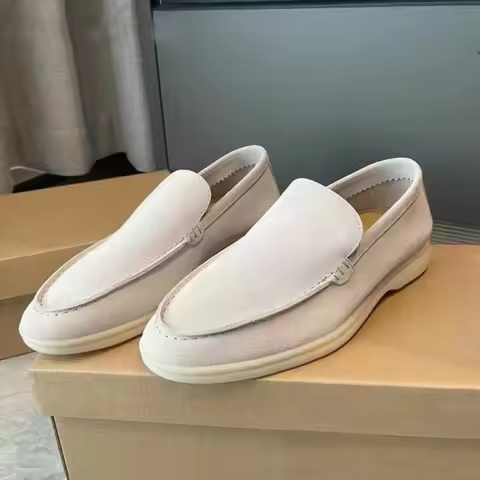 Men's Casual Shoes Slip on Suede Loafers Bean Shoes Daily Walking Comfortable Footwear Plus Size 45 