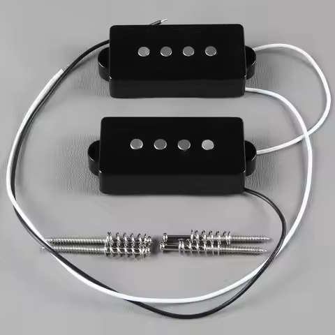 FLEOR Alnico 5 P-Bass Pickup PB Electric Bass Guitar Pickup Black 9K For 4 Strings Bass