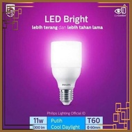 PUTIH [ANP] Philips LED BRIGHT 11W White 6500K e27 BULB 11W Watt