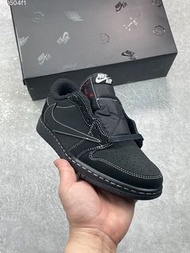 Travis Scott x Air Jordan 1 'Reverse Mocha' 全黑聯名倒鉤 男女休閒板鞋 36-46 (香港專售)