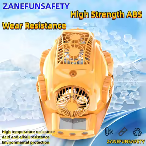 NEW Safety Helmet with 8 Fans Air Condition Bluetooth FM Radio LED Headlight Large Rechargeable Lith