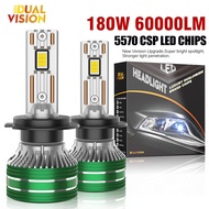 Dualvision 180W K5C PLUS H7 H11 H1 H4 H3 Led Headlight Bulb 6000K LED HB3 HB4 9012 Double Copper Tub