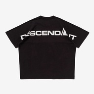 VBB7 DESCEN * Bat Sleeve Back Patch Loose Men Short Sleeve T-Shirt