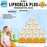 Original (SET OF 10) Lipo Colla Plus Slimming 8 in 1 Powdered Orange Juice Be Gorgeous 10 Sachet per