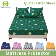 Quilted Bedsheet Mattress Protector Cover Queen Size/King/Single/Double Fitted Bedsheet Set Embossed