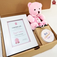 Hampers Custom Sertifikat Satu Sisi Cewek girlfriend orang tua free figura untuk kado pacar teman sa