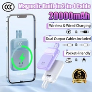【3C Certification 】Magnetic 3C Powerbank 20000mAh Wireless Powerbank Fast Charging Powerbank Camping