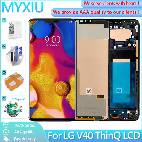 Original Scrren For LG V40 ThinQ V405 LM-V405 LM-V409N Display Touch Screen 6.4" LCD With Frame Digi