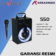 ADVANCE S-50 / S50 Speaker Portable Bluetooth + Mic Karoeke 4 inch