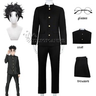 Anime Dandadan Ken Takakura Cosplay Costume Wig Okarun School Uniform Black Jacket Gakuran Outfit Gl