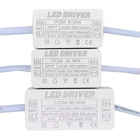 LED Driver Constant Current 300mA Light Transformer 8w-25w 18w-36w 36w-50w AC200-240V For Panel Ligh