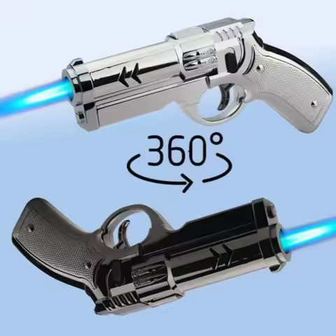 Outdoor Metal Large Flame Spray Gun Lighter Windproof Spray High-temperature Flame Turbine Cigar Cam