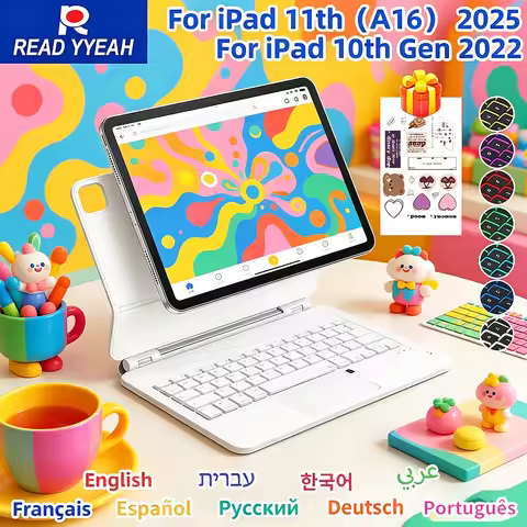 Magnetic Backlight Magic Keyboard Case For iPad Pro 11 inch 12.9" M2 13 M4 Air 4th 5th iPad 11 10th 