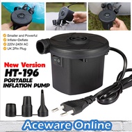 HT-196 PORTABLE  ELECTRIC AC AIR INFLATION PUMP INFLATE DEFLATE FOR POOL BED MATTRESS
