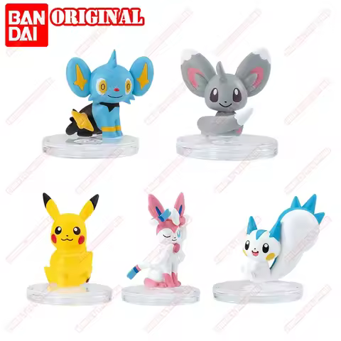 BANDAI Original Pokemon Animation Peripheral Toys Pikachu Setting Position Gacha Gashapon Anime Acti