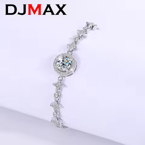 DJMAX Moissanite Bracelet For Women 925 Sterling Silver Jewelry Fashionable Light Luxury Women's Moi