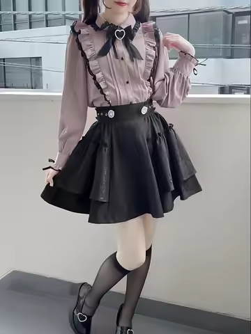 RoJita Japanese Sle Lolita Dr Set Women's Production pe JK orm Spring Autumn Small Size Two-Piece Se