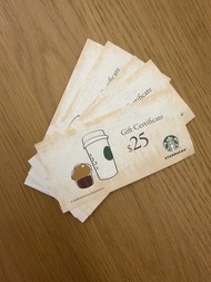 Starbucks 星巴克 $25 x24張現金禮券