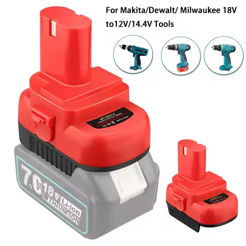 Battery Adapter Converter for Makita/Dewalt/Milwaukee 18V Li-Ion to for Makita 12V/14.4V NiMH Batter