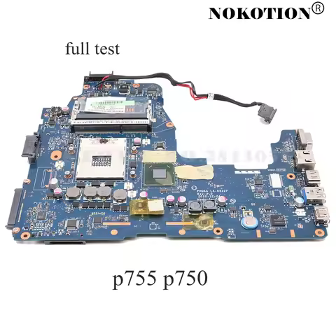 NOKOTION For Toshiba Satellite P755 P750 Laptop Motherboard PHQAA LA-6832P REV:2.0 MAIN BOARD HM65 D