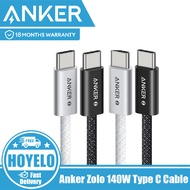 Anker Zolo 140W Type C Cable, Braided and Dirt-Free Type C Fast Charging Cable