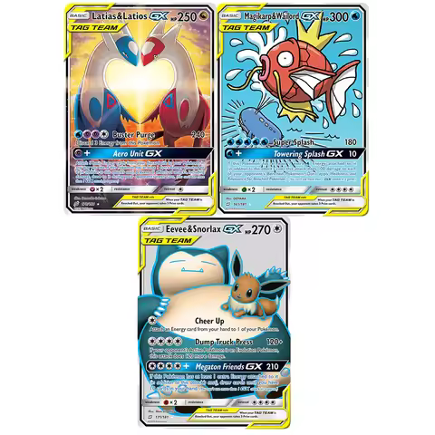 PKM Foil PROXY Cards Sun & Moon Lugia Latias & Latios Tyranitar Suicune GX PTCG Game Collection Card