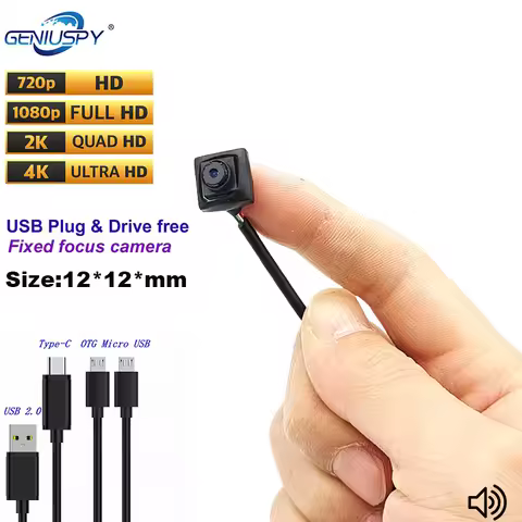 Type C 720P 1MP 2MP 1080P 4MP 2K 8MP 4K Micro UVC Otg Web USB Camera Module Mini Size 12x12mm Androi