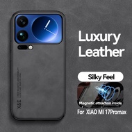 Leather Casing For Xiaomi 17 Pro Max Xiomi17ProMax Phone Case Luxury Car Magnetic Stand Skin Sensory