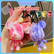 Children's Day Gift Prize Personalised DIY Fluid Bear Bearbrick Keychain Parent-Child Painting Interactive Bear Toys Kindergarten Kids Gifts
