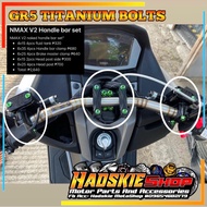 ⊙ ♑ REAL TITANIUM GR5 BOLTS HANDLE BAR SET FOR NMAX V1/2 (bolts only)