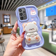 2pcs( Cute Cat phone Case+Cat stand) Suitable For Galaxy A52 5G Impact Resistant Galaxy A52 5G/A53 5